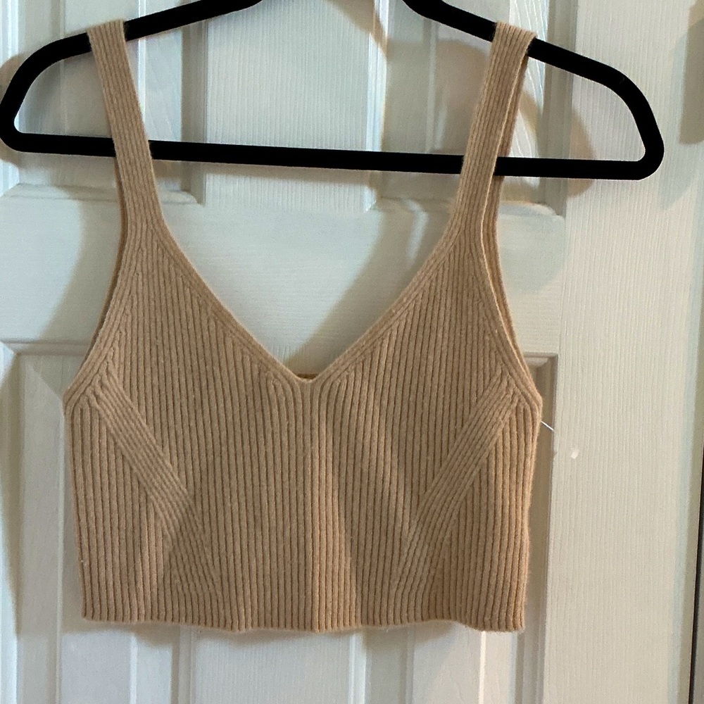 Lily Silk Oatmeal Cashmere Crop Top